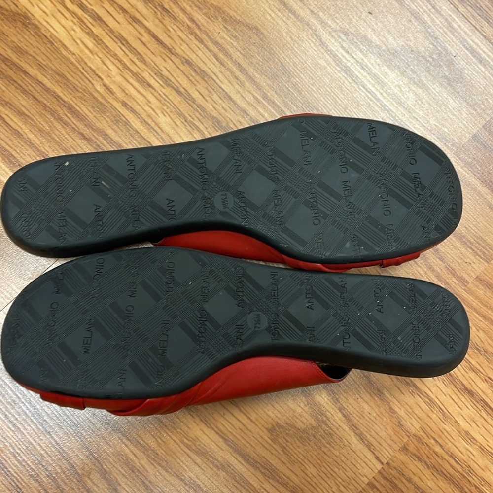 ANTONIO MELANI Red Knotted Slingback Flats - Picture 6 of 7
